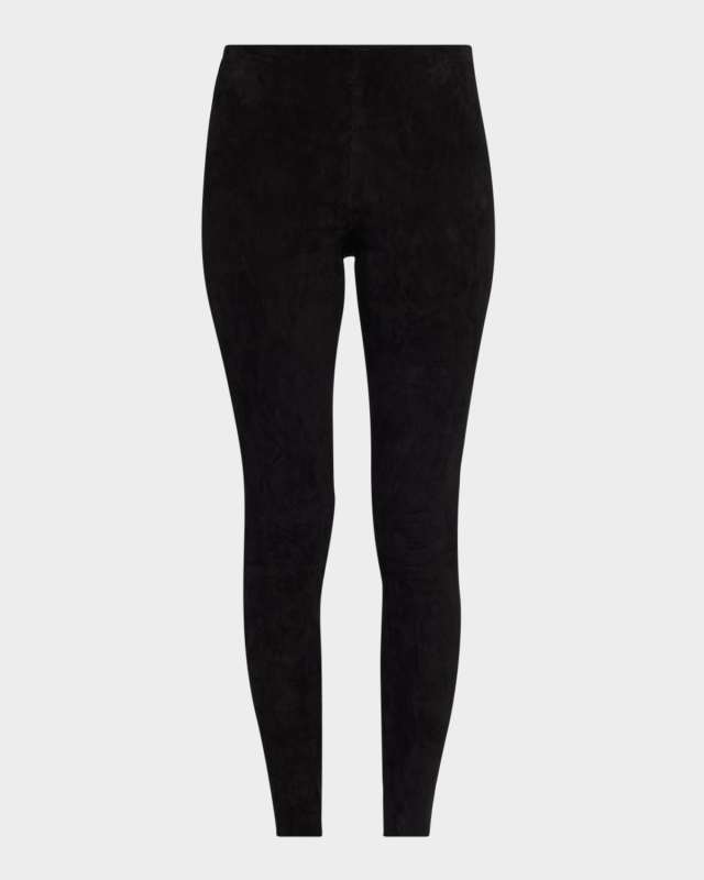 Lennox Mid-Rise Suede Leggings